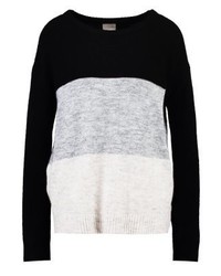 Pull à col rond à rayures horizontales noir Vero Moda