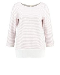 Pull à col rond à rayures horizontales rose Esprit