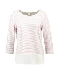 Pull à col rond à rayures horizontales rose Esprit