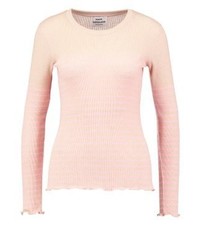 Pull à col rond à rayures horizontales rose Mads Nørgaard