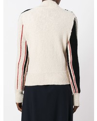 Pull à col rond à rayures verticales beige JW Anderson