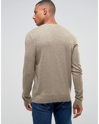 Pull à col rond beige Asos