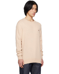 Pull à col rond beige MAISON KITSUNÉ