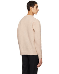 Pull à col rond beige Solid Homme