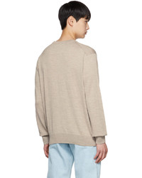 Pull à col rond beige MAISON KITSUNÉ