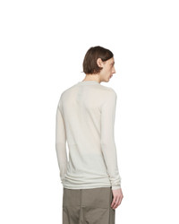 Pull à col rond beige Rick Owens