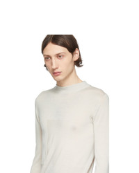 Pull à col rond beige Rick Owens