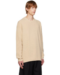 Pull à col rond beige Solid Homme