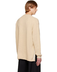 Pull à col rond beige Solid Homme