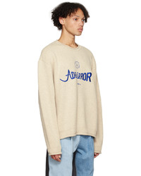 Pull à col rond beige Ader Error