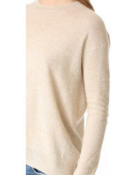 Pull à col rond beige Vince