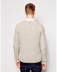 Pull à col rond beige Asos