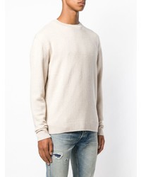 Pull à col rond beige John Elliott