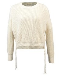 Pull à col rond beige Double Agent