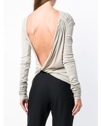 Pull à col rond beige Rick Owens Lilies