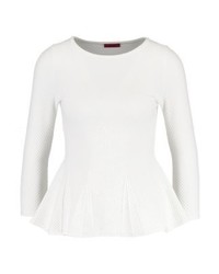 Pull à col rond beige Hugo Boss