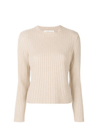 Pull à col rond beige Lamberto Losani