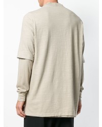 Pull à col rond beige Rick Owens DRKSHDW