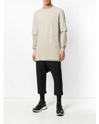 Pull à col rond beige Rick Owens DRKSHDW