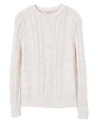 Pull à col rond beige Mango