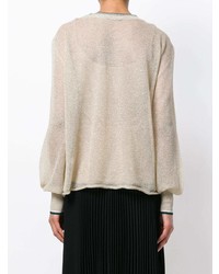 Pull à col rond beige Forte Forte