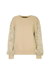 Pull à col rond beige Muller Of Yoshiokubo