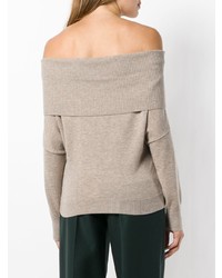 Pull à col rond beige Chalayan