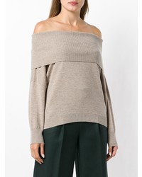 Pull à col rond beige Chalayan
