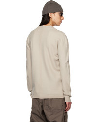 Pull à col rond beige Rick Owens