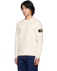 Pull à col rond beige Stone Island