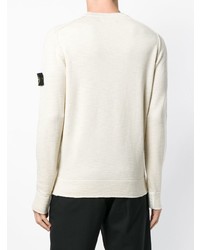 Pull à col rond beige Stone Island