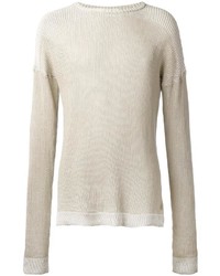 Pull à col rond beige