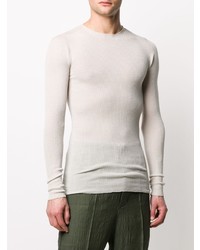 Pull à col rond beige Rick Owens