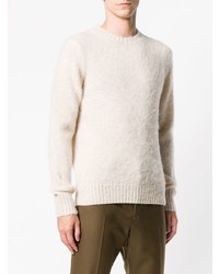 Pull à col rond beige Aspesi