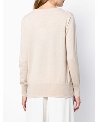 Pull à col rond beige Agnona