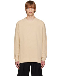 Pull à col rond beige Solid Homme