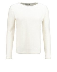 Pull à col rond beige Solid