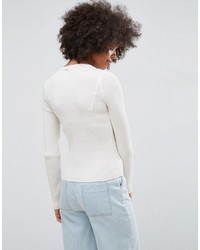Pull à col rond beige Asos