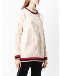 Pull à col rond beige Gucci