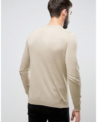 Pull à col rond beige Benetton