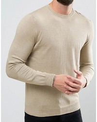 Pull à col rond beige Benetton