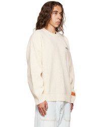 Pull à col rond beige Heron Preston