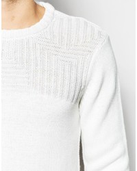 Pull à col rond blanc Asos