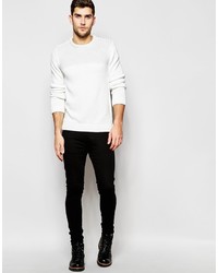 Pull à col rond blanc Asos