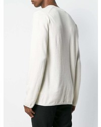 Pull à col rond blanc Comme Des Garcons Homme Plus