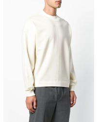 Pull à col rond blanc Jil Sander