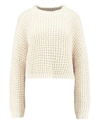 Pull à col rond blanc Double Agent