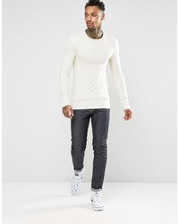 Pull à col rond blanc Asos