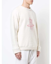 Pull à col rond blanc The Elder Statesman X Nba