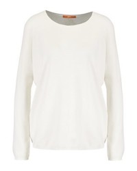 Pull à col rond blanc Hugo Boss